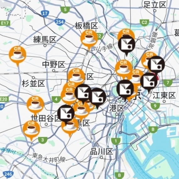 CROWD ROASTERアプリの「MAP」に現在地の表示機能が追加！